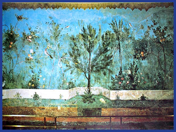 Роспись стены в садовой комнате из Дома Ливии. Римский национальный музей